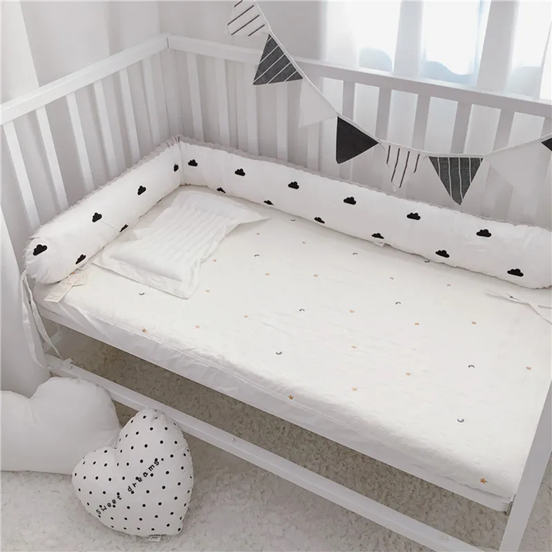 180 cm Baby Bett Stoßstangen Baumwolle Samt Kissen Kissen Stoßstange Infant Krippe Schutz Waschbar Kinderbett Stoßstange Bettwäsche Neugeborenen Zimmer decor