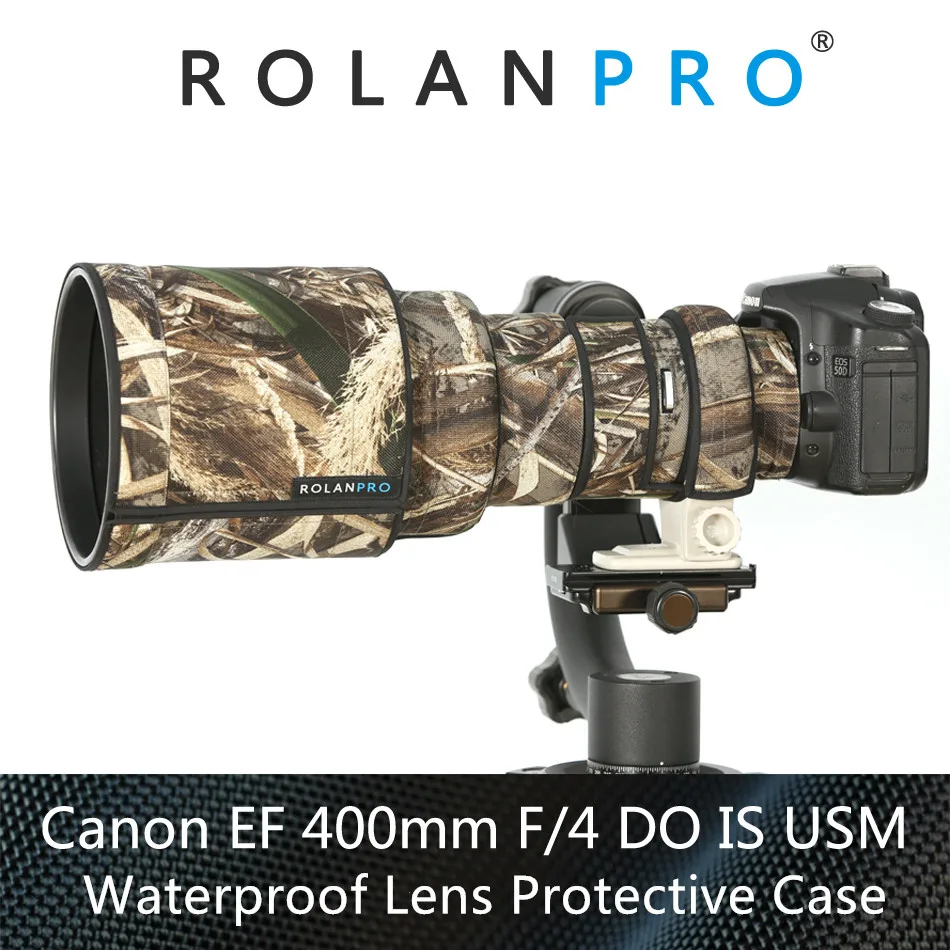 ROLANPRO Lens Coat Rain Cover For Canon EF 400mm f/4 DO IS USM Lens Protective Case Guns Sleeve Camouflage Clothing