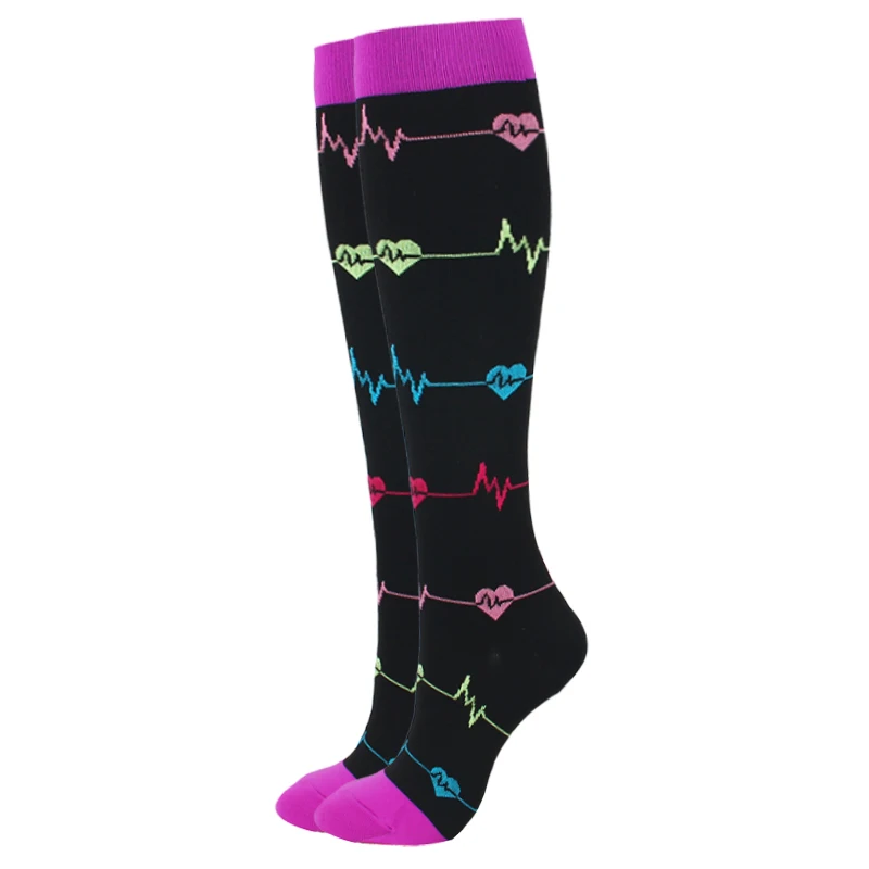 Calcetines largos de compresión Unisex, medias deportivas cálidas, hasta la rodilla, transpirables, aptas para edemas y venas varicosas