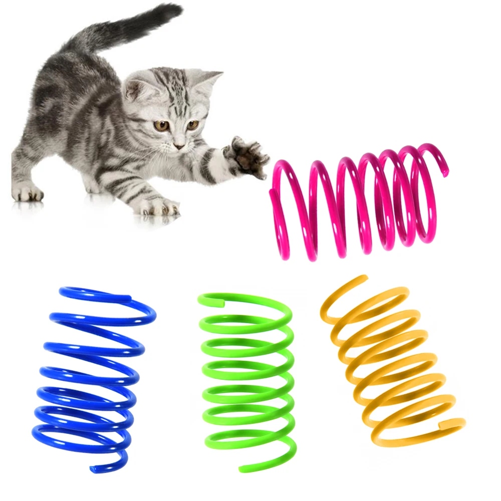 4Pcs Cat Toys Creative Plastic Flexible Cat Coil Toy Cat Interactive Toy Cat Funny Toys Pet Accessories Set Pet Toy