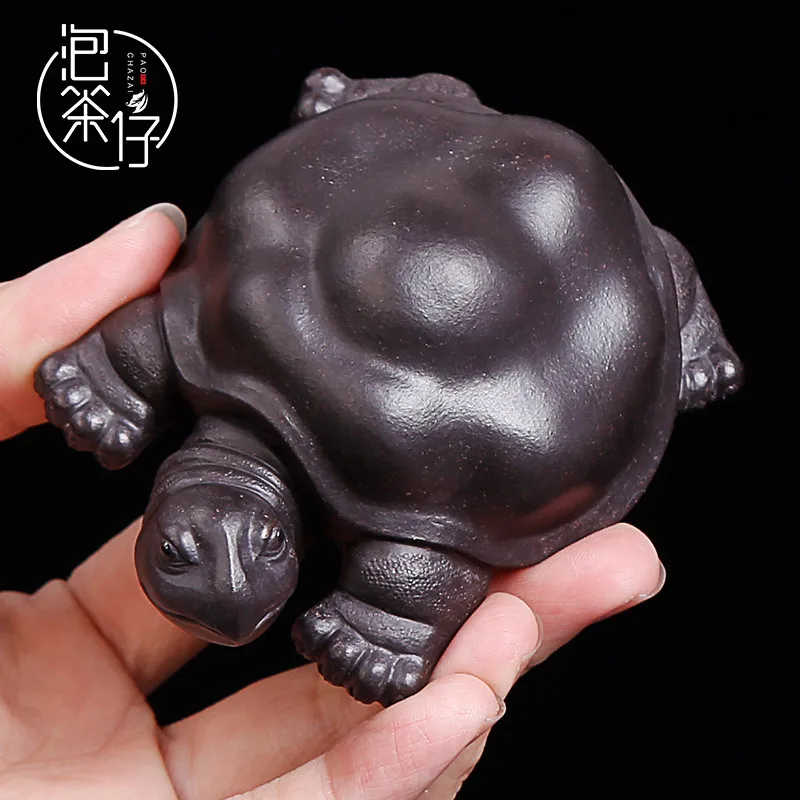 |tea by hand pet can keep black mud turtle character zhu tea table decoration on the tea table of furnishing articles