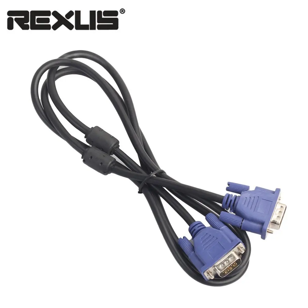 REXLIS VGA Cable VGA Extension Cable Cord for Computer PC HD 15 Pin Male to Male Polybag Laptop Notebook Projector LCD Monitor