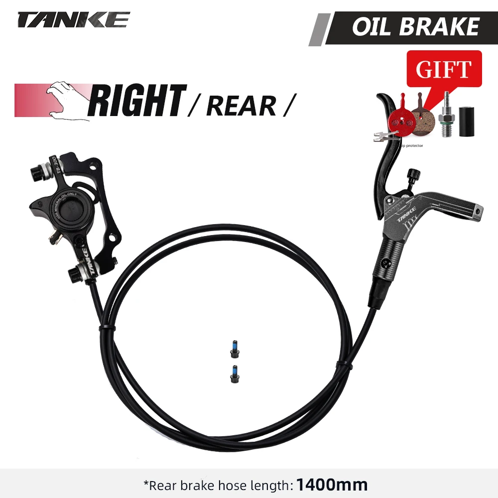 TANKE MTB Fiets Hydraulische Schijfrem Set 160mm Rotors Olie Remklauw Plaat Voor Achter Mountainbike Klem 22.2mm handvat EEN Pijler