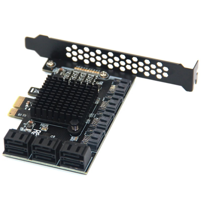 Chia Mining Riser-Adaptateur SATA PCIe ASM1166, 10 ports SATA III vers PCI Express 3.0, bronchContrmatérielle 6 000 cartes