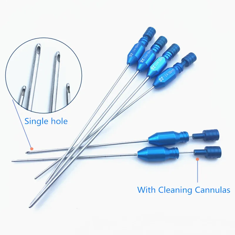 

6pcs Liposuction Cannula kit Micro Cannula Single Hole With cleaning tube Liposuction Facial Fat Transplantation tool