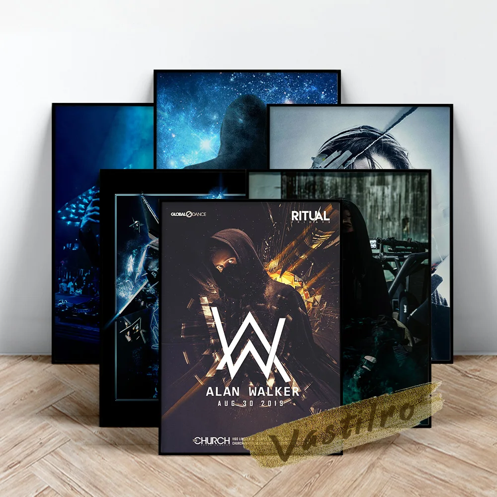 Hot Singer Alan Walker Poster, Music Album Magazine Cover Wall Picture, Popular Music Dj Star Prints, Bar Pub Club Wall Stickers