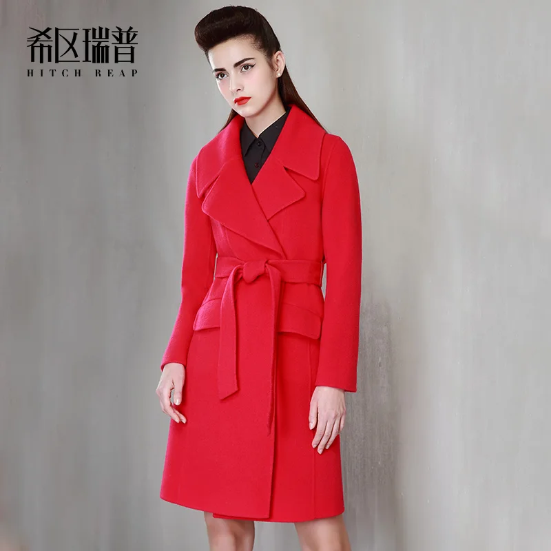 European And American Celebrities Double-Sided Wool Coat Suit Cashmere Free Slim Waist Jacket