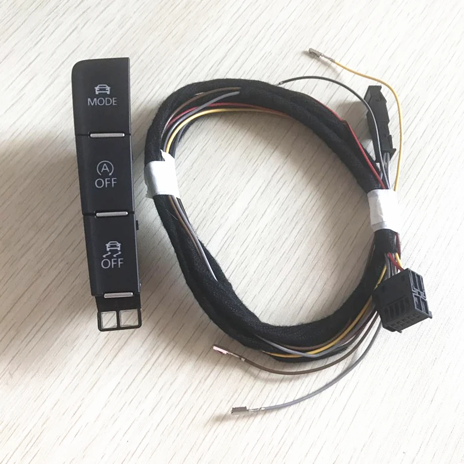 For vw Golf 7 MK7 Car Mode Driving Pattern Switch ESP OFF Automatic Start & Stop Switch Button With Cable Harness Plug