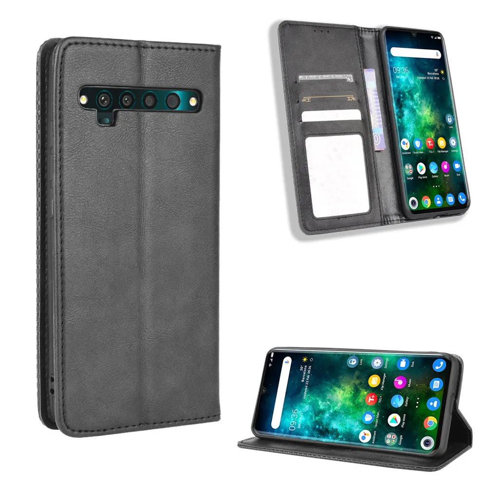 For TCL 10 Pro Case Luxury Flip PU Leather Wallet Magnetic Adsorption Shockproof Case For TCL 10Pro Phone Bags