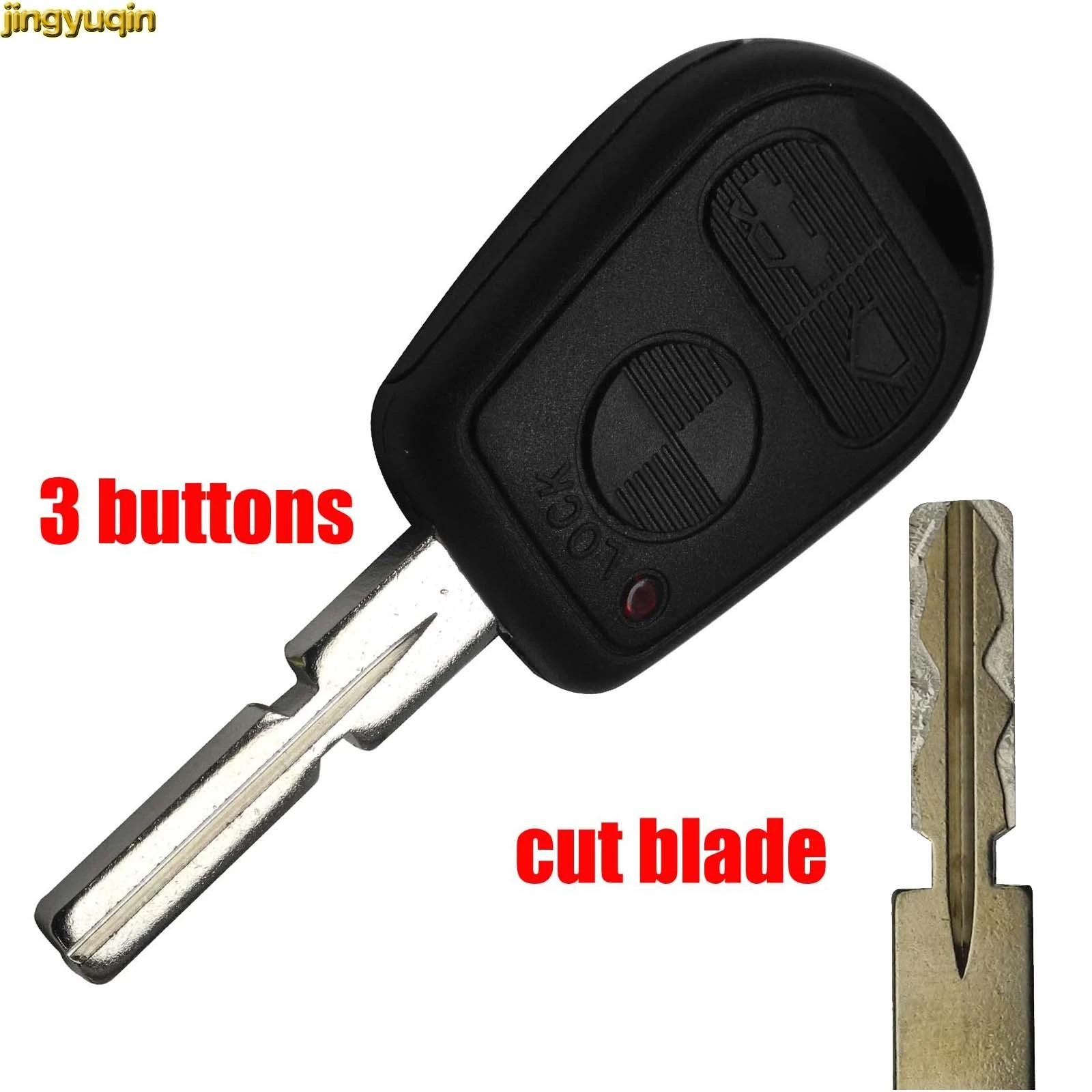 

Jingyuqin 3 Button Cut Blade Car Key Replacement Remote Key Blade for BMW E31 E32 E34 E36 E38 E39 E46 Z3