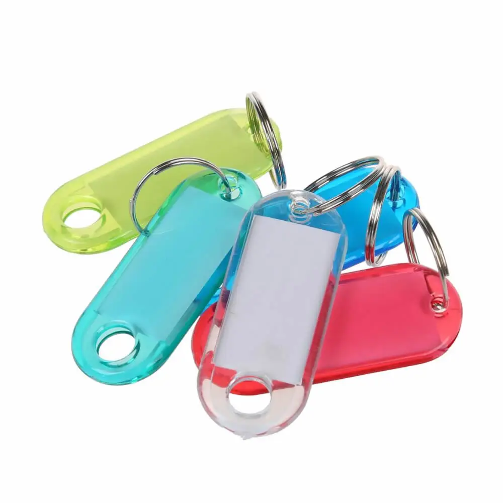 10Pcs Plastic Keychain Key Tags with Split Ring Label Key Chains Key Rings Numbered Name Baggage For Baggage Organizer llaveros