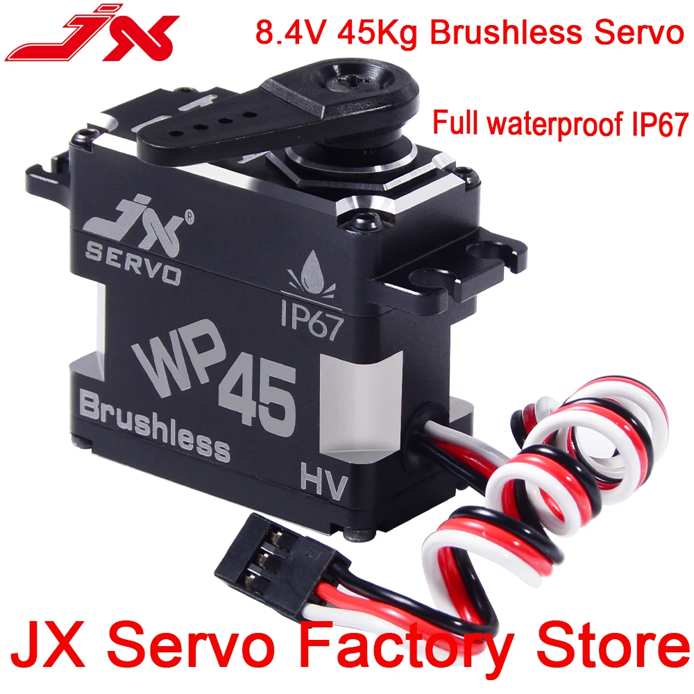 

JX WP45 45KG Full Waterproof Servo IP67 Rated 8.4V Steel Gear Brushless Servo for 1/8 1/10 Scale RC Car Boat Helicopter Robot