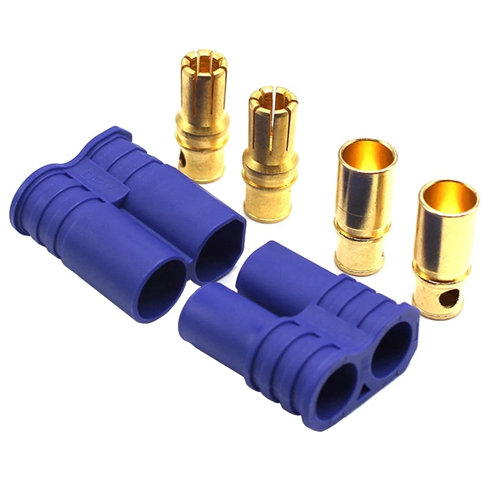 1 Pairs EC8 Connector Gold-Plated  8.0mm Banana Plug Gold Bullet Connector Female Male for RC ESC LIPO Battery/Motor Car