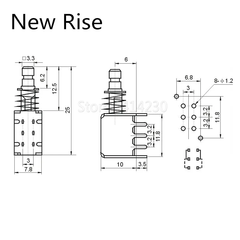 10 шт., самоблокирующиеся красные контакты