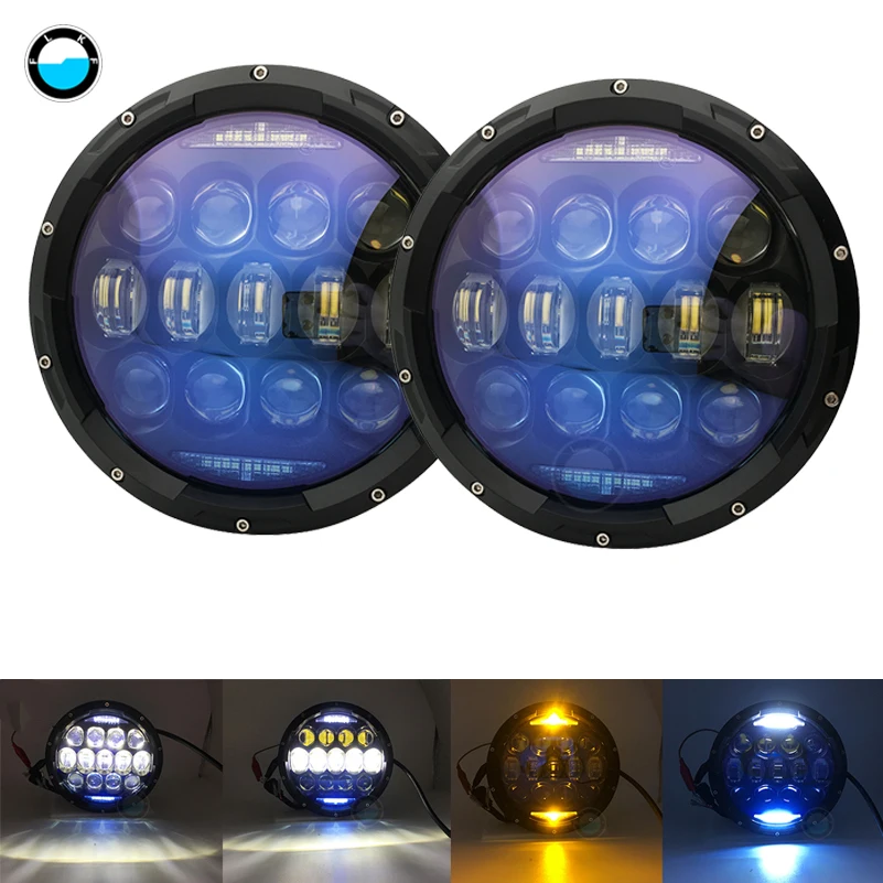 7inch led headliht for Jeep TJ JK led headlight high power auto h4 130w Car Light for lada niva 4x4 TJ JK Off-road Driving Light