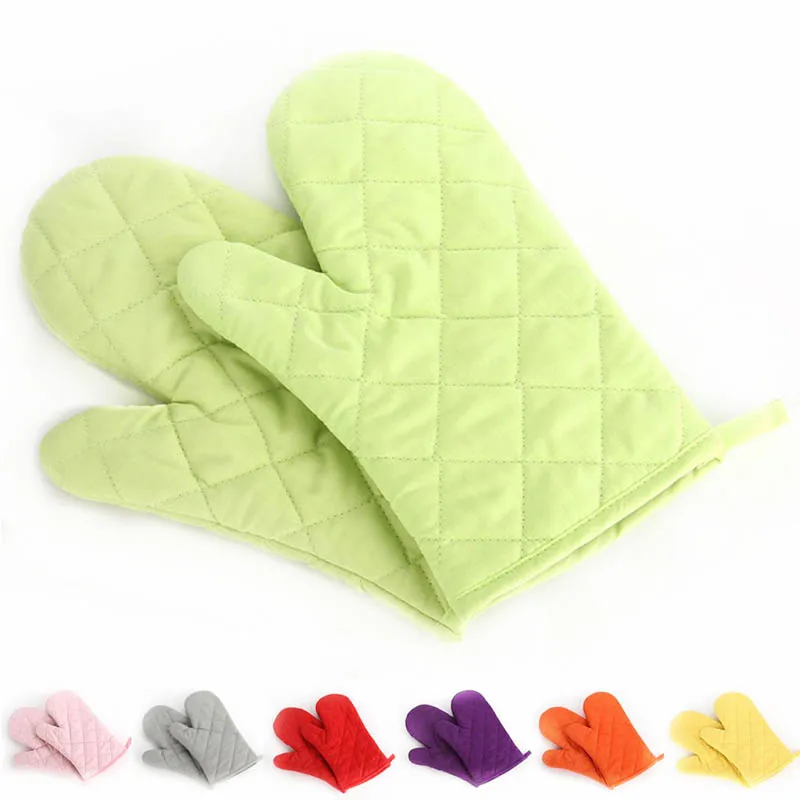 1Pcs Non-slip  Microwave Oven Glove Insulated Kitchen Tool Baking Gloves Cotton Heat Resistant Mitten  Accessories