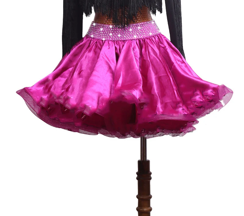 Latin Dance Competition Costume High-end Performing Costume Children\'s Black V-collar Long-sleeved Tassels Fishbone Skirt#LD0043