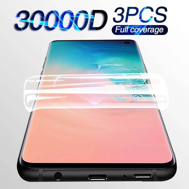 3Pcs Full Cover Screen Protector For Samsung Galaxy S10 S9 S8 S21 S22 S23 S24 Ultra S10E Hydrogel Film On For Note 20 Plus Film