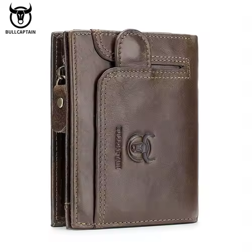 BULLCAPTAIN 100% Genuine Leather Men's Rfid Wallet Multifunctional Storage Bag Coin Purse Wallet Card Case - Image 7