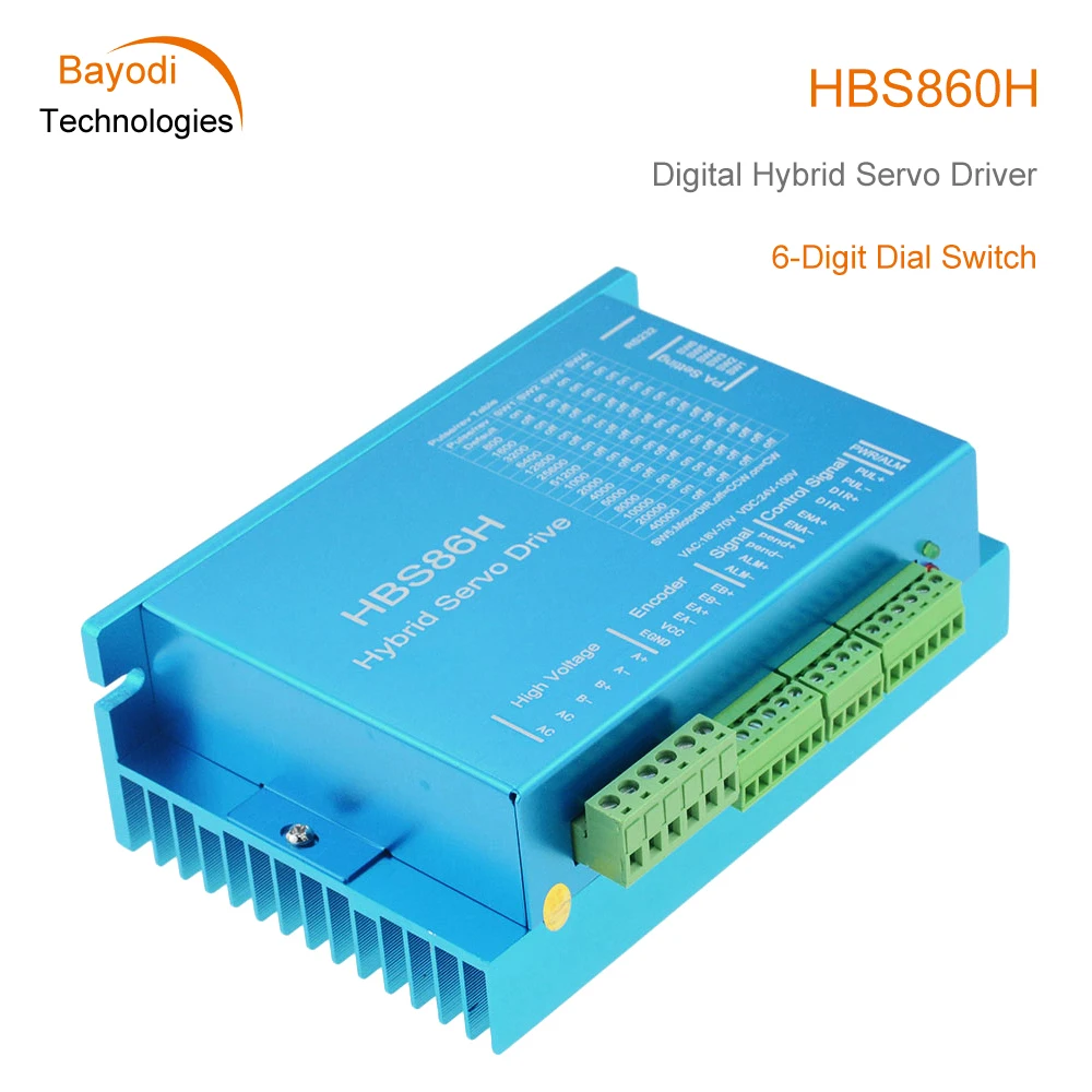 HBS860H/HBS86H Hybrid Step Servo Motor Driver 18-70VAC 24-100VDC 8A RS232 Interface Support For NEMA34 Close Loop Motor Driver