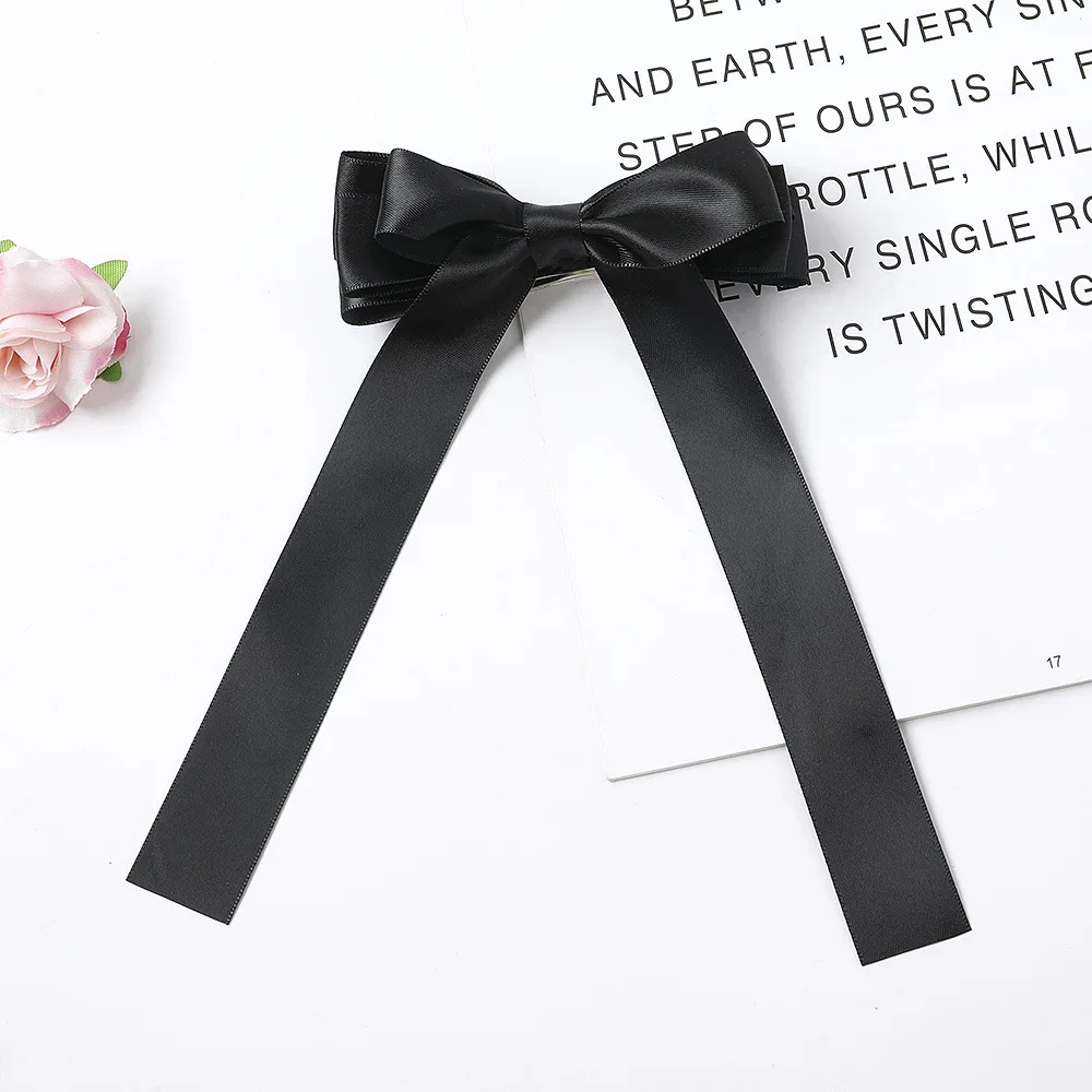 LOVINGSHA Women Hair Bow Ties Hair Clips Satin Butterfly Bow Hairpin Girl Hair Accessories for Ladies Bowknot Hairpins FC132