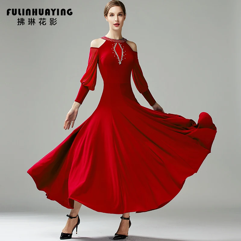 

Newest Woman Ballroom Dance competition Dress dance ballroom waltz standard dance Dress women ballroom Dress Y0217