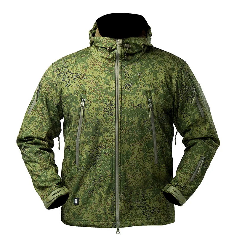 Men's Tactical Military Jacket Camouflage Hoodie windbreaker Multi Pockets Sharkskin Waterproof Softshell 4XL