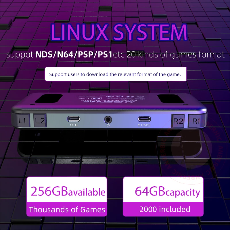 Anberonic RG351M RG351P وحدة تحكم ألعاب الفيديو ريترو سبائك الألومنيوم شل 2500 لعبة وحدة التحكم المحمولة RG351 مشغل الألعاب المحمولة