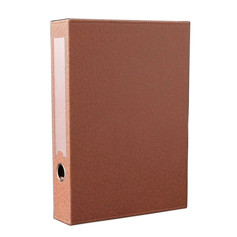 Office Supplies PU Leather File Rack A4 Paper Storage Boxes Document Data Holder with Pockets Card Receipt File Folder