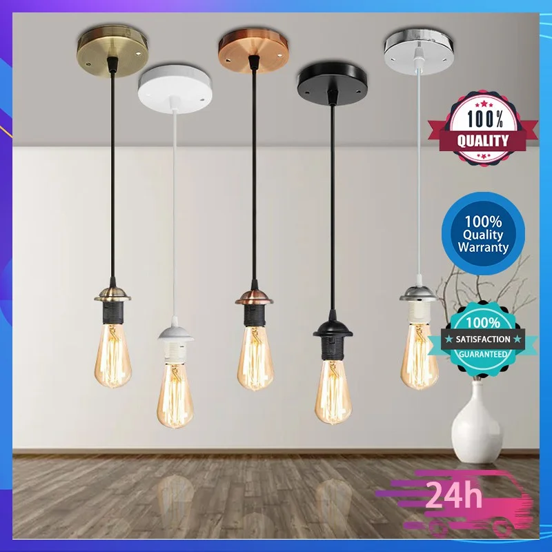 

E27 Screw Vintage Pendant Light Holder Socket Base Lights Industrial Loft Hanging Lamp for Retro Incandescent AC110V