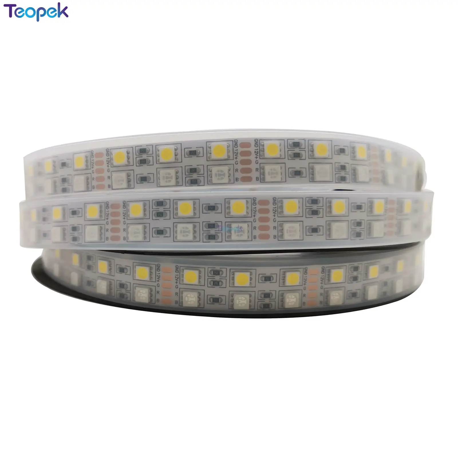 5M dwurzędowy 5050 SMD pasek dioda LED RGBW DC12V/24V 5M/roll120led/M 600LEDs RGB + biały lub RGB + ciepły biały elastyczna taśma