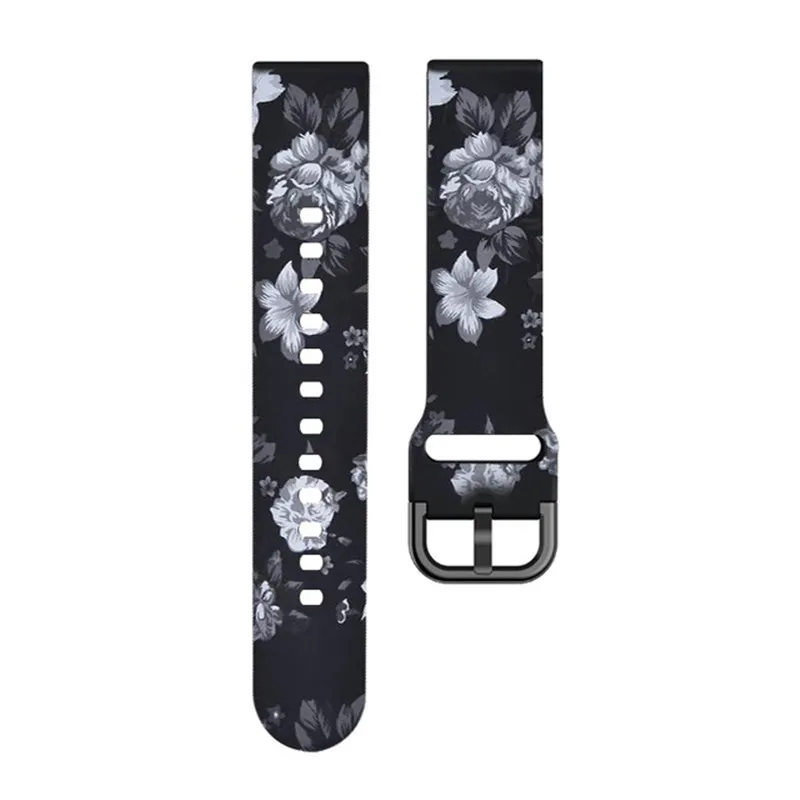 20mm 22mm Silicone Strap For Samsung Galaxy Watch Gear S3 Active 2 Graffiti style strap For HuaMi Amazfit Huawei watch band