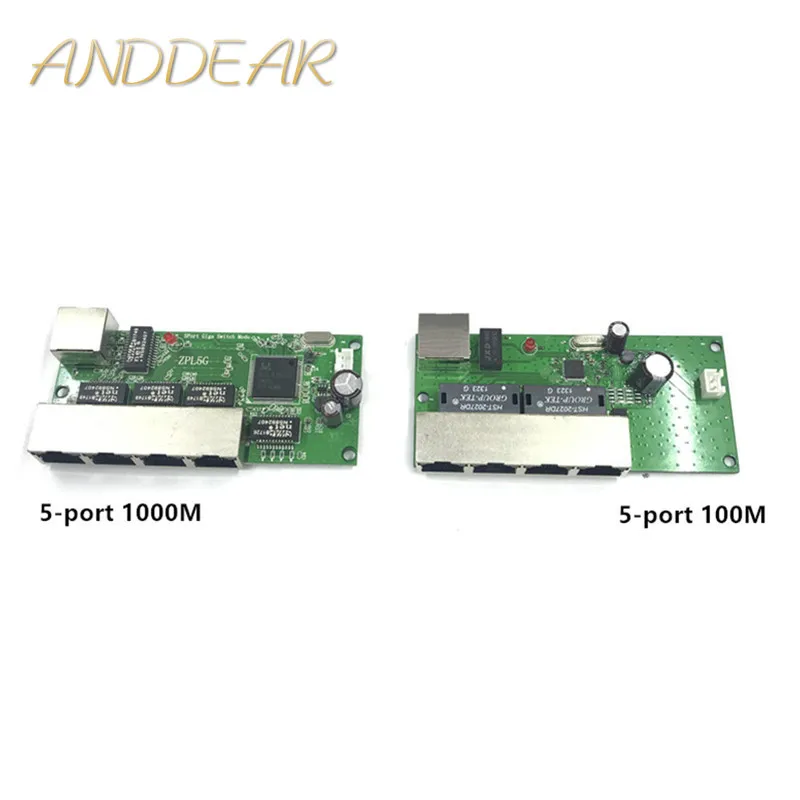 5-port Gigabit switch module is widely used in LED line 5 port 10/100/1000m contact port 5V-24V PCBA Motherboard