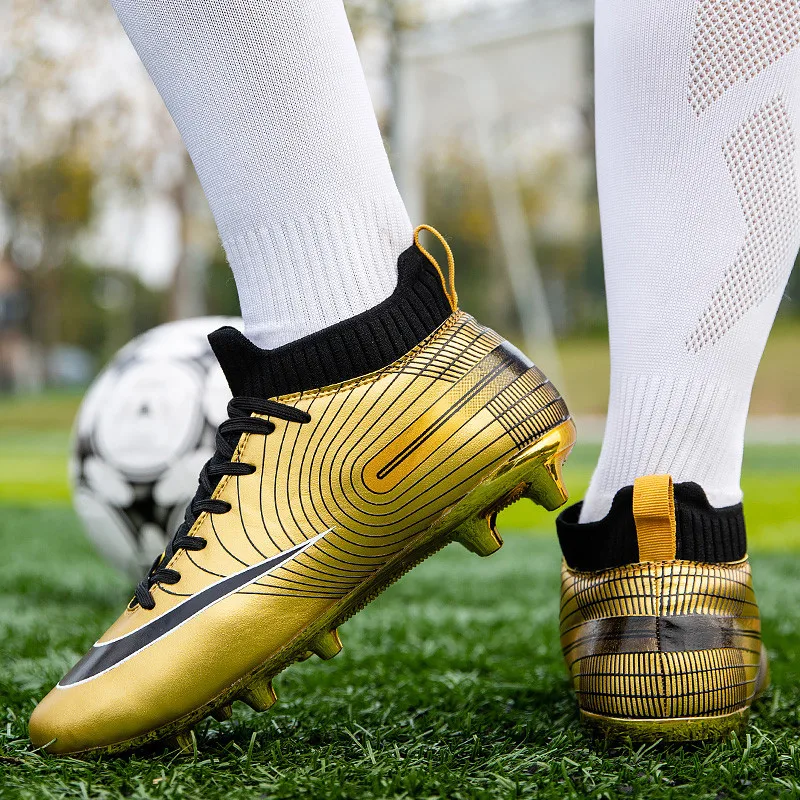 Botas De Futebol De Ouro Para Homens, Sapatos De Futebol FG AG, Turf De Treinamento, Adolescentes De Alta Qualidade