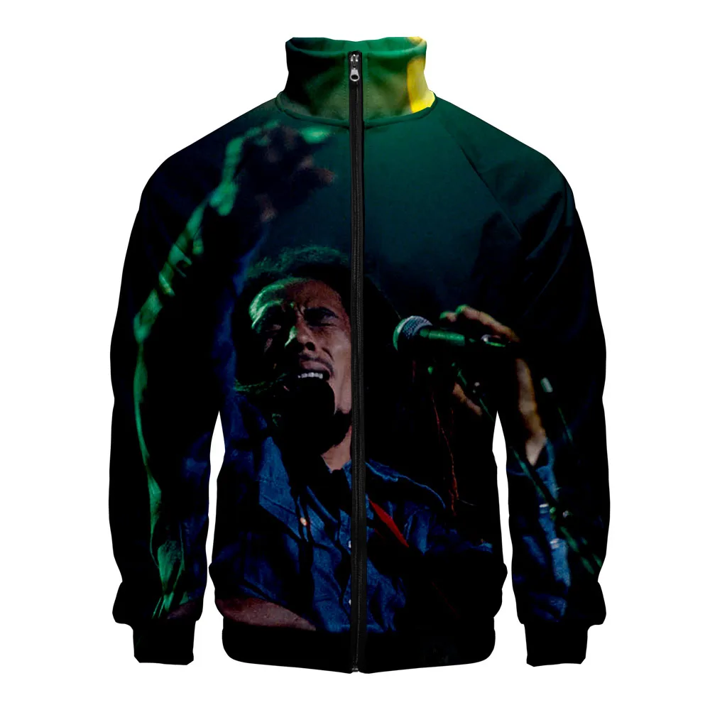 2020 bob marley 3D Baseball Jacket Harajuku Hip Hop Hoodies Casual Stand Collar Zipper Sweatshirt Casual Sportswear Clothes