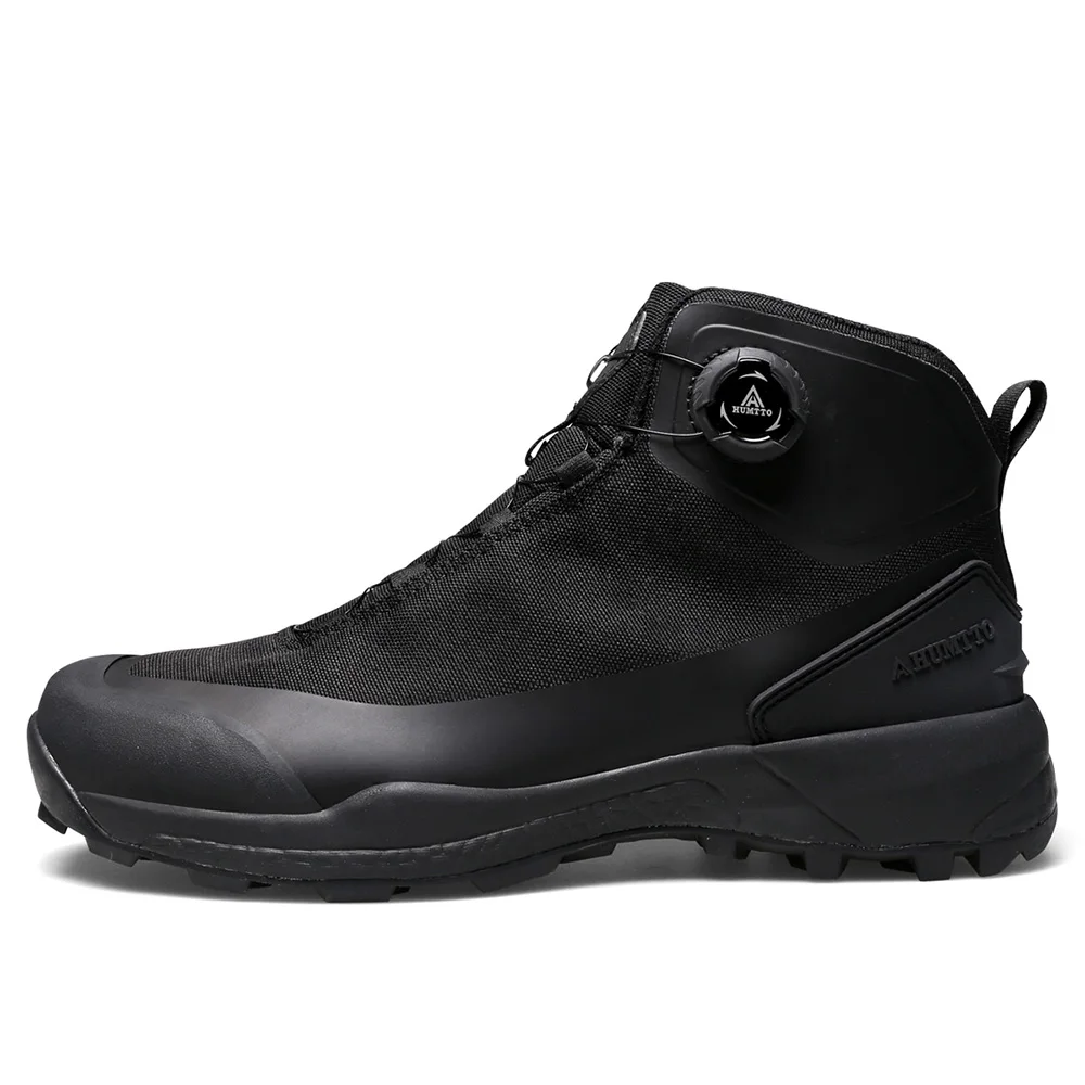 HUMTTO-zapatos de senderismo impermeables para hombre, zapatillas de montaña para senderismo, botas de seguridad para acampar, calzado táctico negro