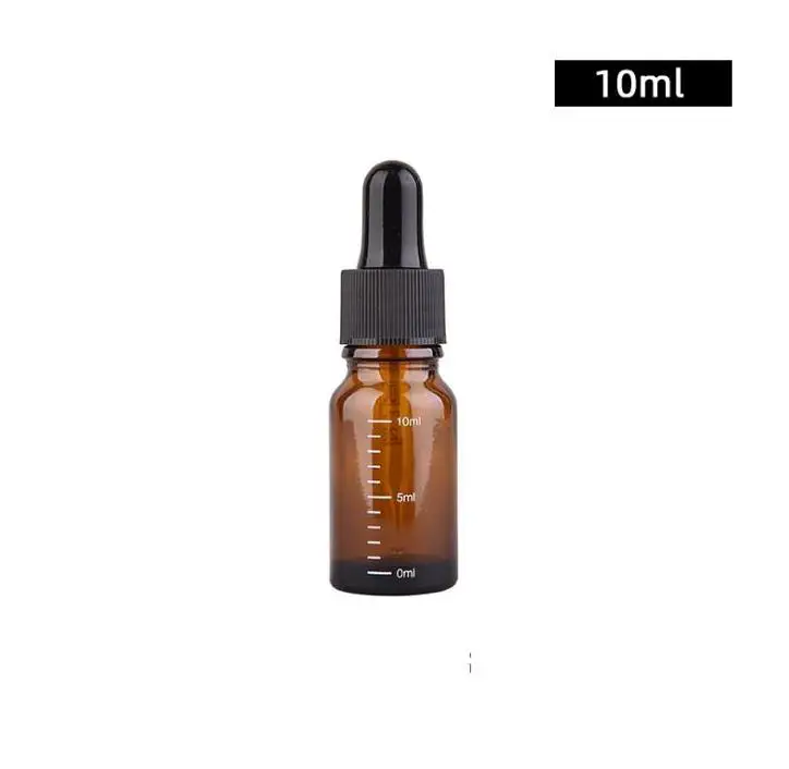 

300PCS 10ml Empty Glass Essential Oils Dropper Bottles In Refillable Mini Amber Glass Dropper Container Liquid Bottle SN368