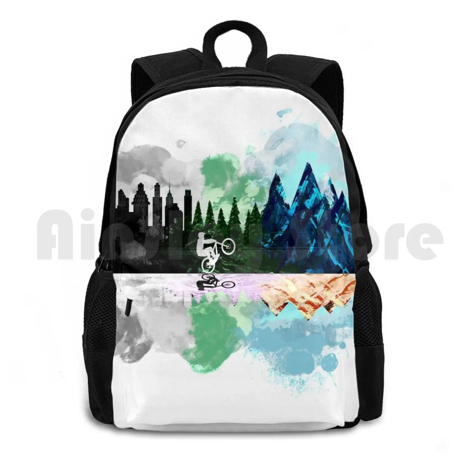 

Go To The Mountains Outdoor Hiking Backpack Riding Climbing Sports Bag Bike Mtb Ride Mountain Bike Bicycle Cyclist Bmx Rider