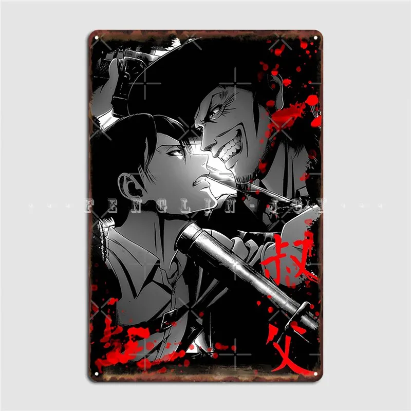 Shingeki No Kyojin Kenny Ackerman Metal Plaque Poster Wall Pub Pub Garage Classic Wall Plaque Tin Sign Poster