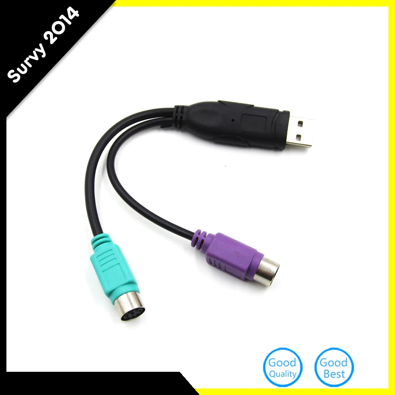 New USB to Dual PS/2 PS2 Adapter Converter Cable Cord for Mouse and Keyboard diy electronics