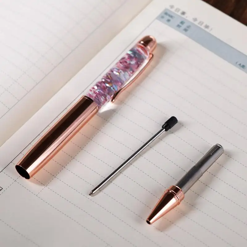 Metal Ballpoint Pen Quicksand Sequin Signature Pen Business Office Gift Pen Ballpen School Office Supplies Stationery Student