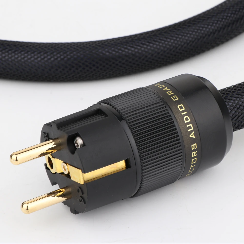 HiFi D503 하이 엔드 OCC 구리 EU/US 버전 골드 도금 P-078 전원 플러그 IEC 커넥터가있는 주 전원 코드 케이블