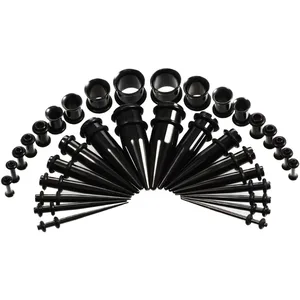 Bộ dụng cụ kéo dài tai bằng thép không gỉ, thon, phích cắm, ilhos, bộ mở rộng, xỏ khuyên cơ thể, 14g-00g, 36pcs mỗi lô 9 Băng bán hàng chính với trẻ em - №2