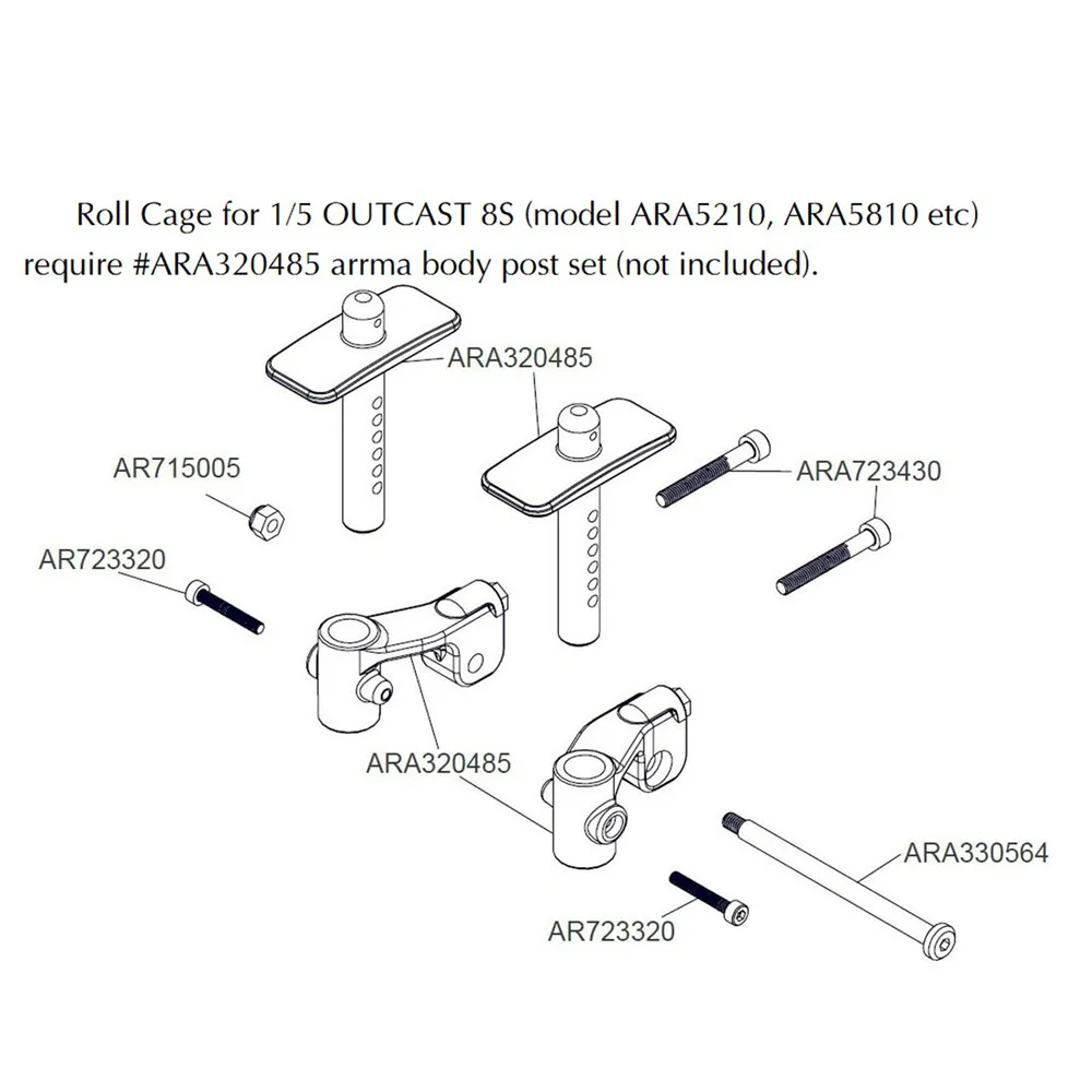 Durable Nylon Roll Cage RC Car Body Protection Frame for 1/5 ARRMA KRATON 8S/OUTCAST 8S RC Car Modification Upgrade Parts