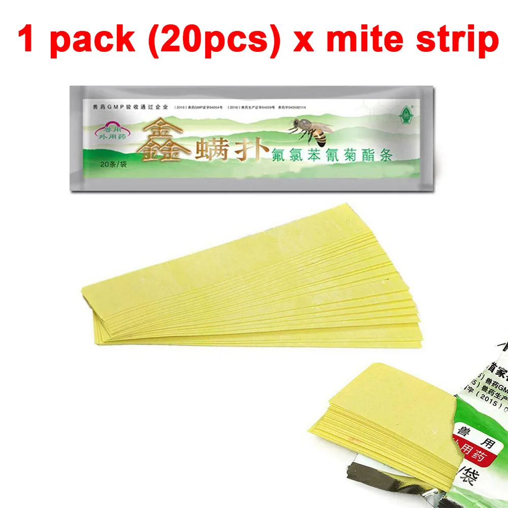 200 Pcs Bee Acaricide Against Fluvalinate Killer Miticide Bees Mite Strips Anti Insect Pest Controller Instant Mite Stri