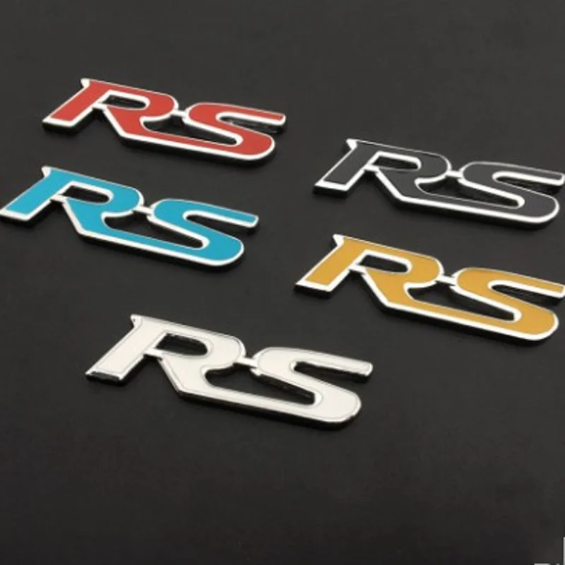 Multi-Colour Car Body Name Sticker Metal 3D RS Sport Logo Emblem Badge Decals For Suitable Any Models Auto Accessory