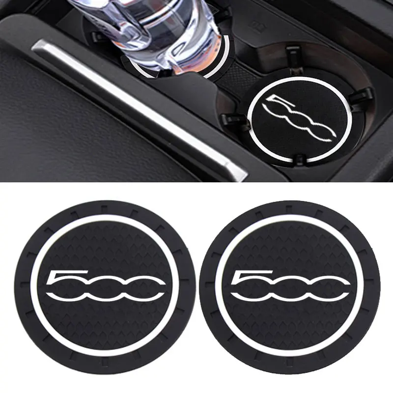 2pcs Car Coaster Auto Water Cup Slot Decorate Accessories Case For 500 Stilo Palio Bravo Doblo Styling