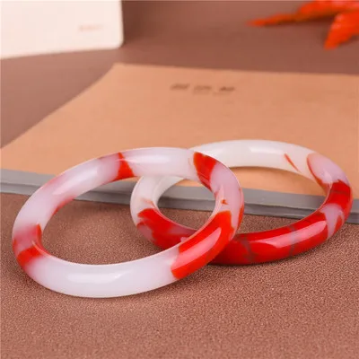 

Natural chicken blood jade two-tone 54-64mm bracelet, elegant princess jewelry, best gift for mother and girlfriend