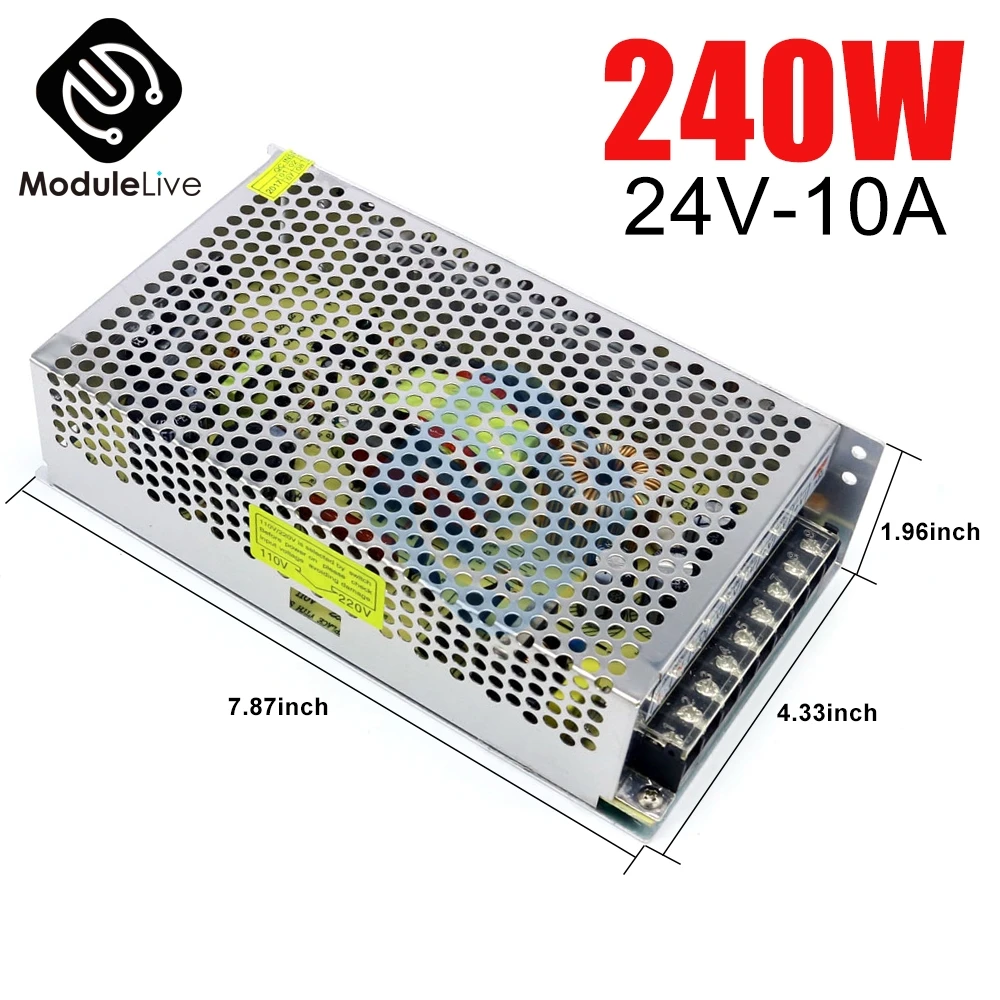DC 24V 10A 240W Power Supply Lighting Transformer For LED Strip Light Switching Power Adapter Driver Tools Switch Power Tools
