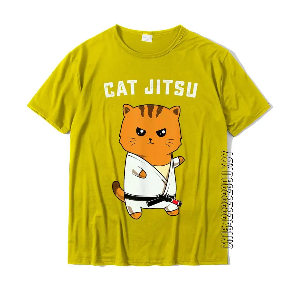 Jiu Jitsu Kawaii Cat Funny BJJ Or MMA Grappling T-Shirt Cotton T Shirt For Men Unique Tops Shirts Cute Party